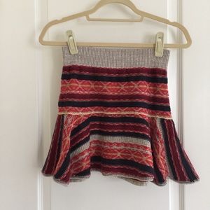 Free People Ski Slope Mini Skirt in Red Multi